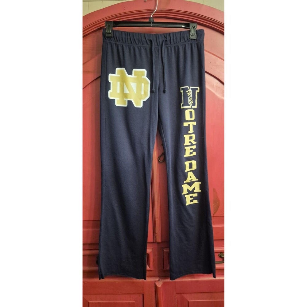 Champion Notre Dame Large Fighting Irish Sweatpants Navy Blue Lounge Pants EUC